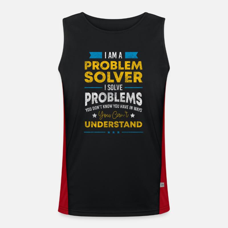 Problems Solution Positive - Men's Functional Contrast Tank Top  - black/red