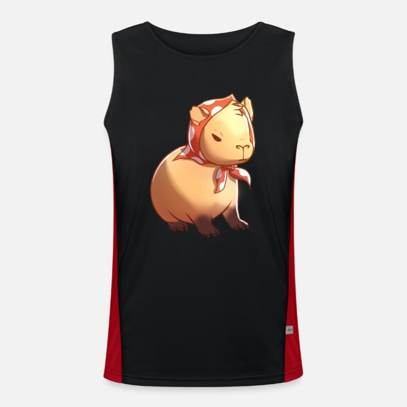 Babbushkapybara Babushka Capybara Funktionelles Kontrast-Tank Top für Männer 