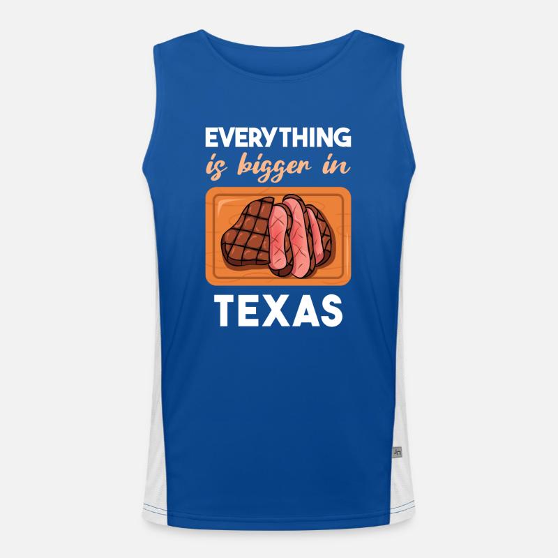 Texas steak design for proud Texans Men's Functional Contrast Tank Top 