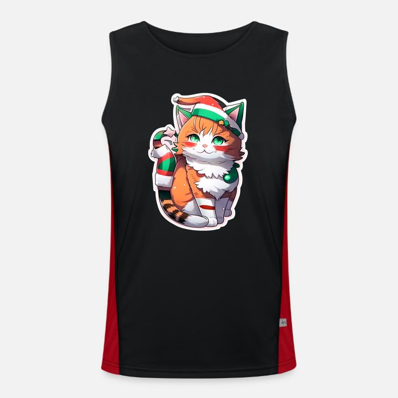 mignon petit chat de noel Débardeur respirant contrasté Homme 