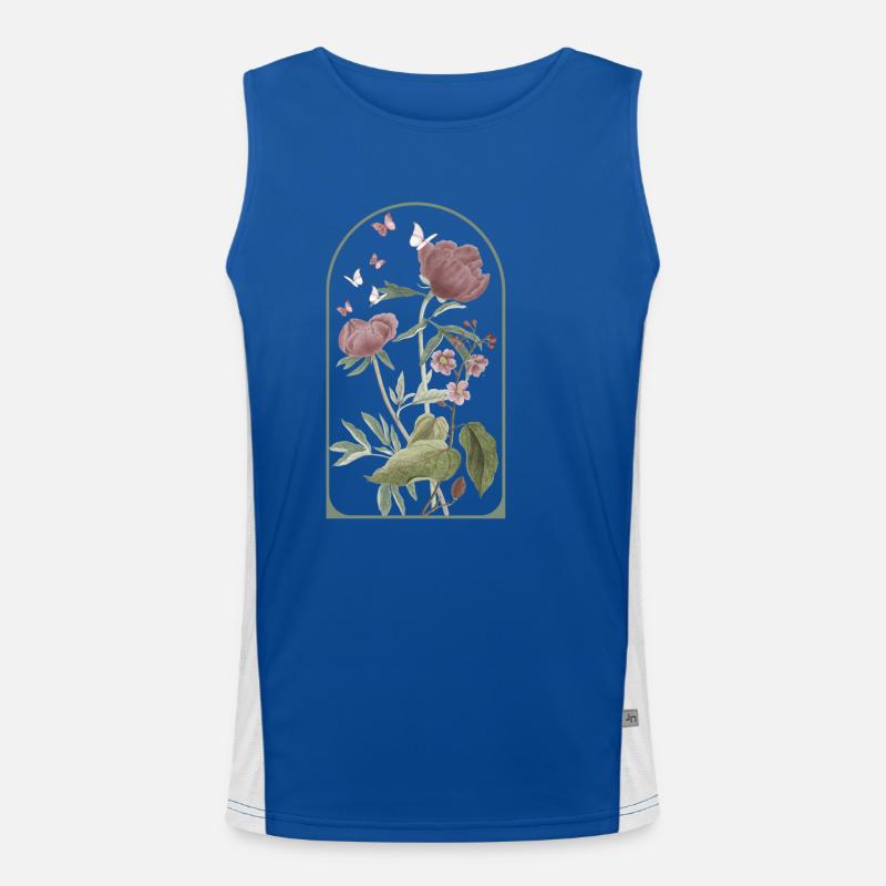 Bohemian Flower Frame Men's Functional Contrast Tank Top 