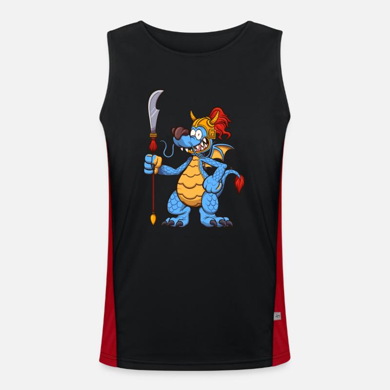 Chinesischer Drachenkrieger Funktionelles Kontrast-Tank Top für Männer 