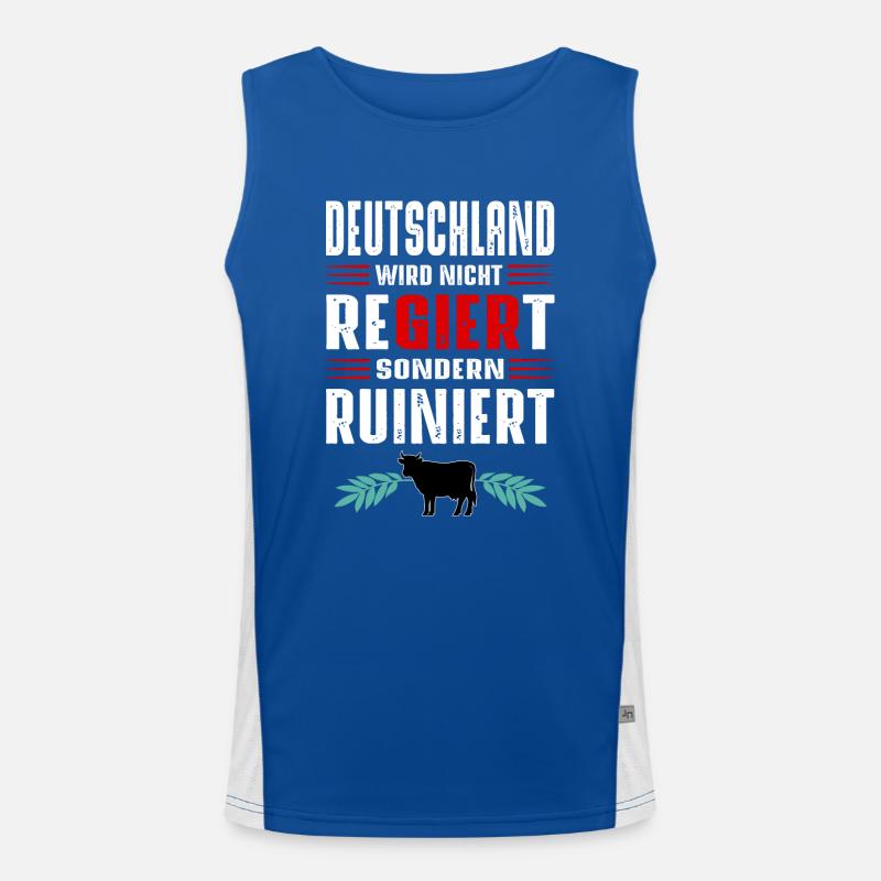 Deutschland wird nicht reGIERt sondern ruiniert Funktionelles Kontrast-Tank Top für Männer 
