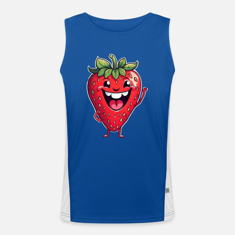 Erdbeere Funktionelles Kontrast-Tank Top für Männer 