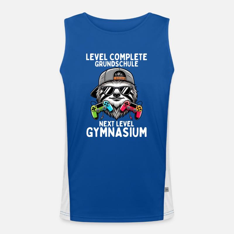 Level Complete Next Level Gymnasium Faultier Funktionelles Kontrast-Tank Top für Männer 