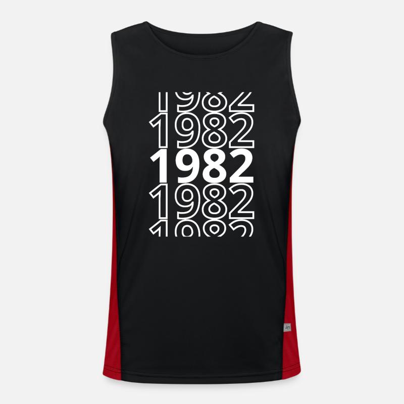 1982 1982 1982 - Men's Functional Contrast Tank Top  - black/red