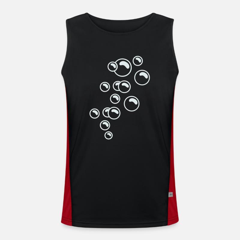 Bubbles / Blasen (C, 1c) - Men's Functional Contrast Tank Top  - black/red