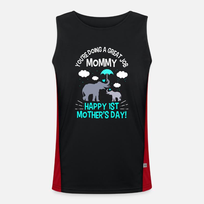 Erster Muttertag Du machst einen tollen Job Mama Funktionelles Kontrast-Tank Top für Männer 