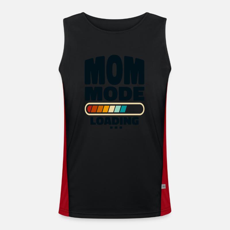 Funny Mom Mode Loading Zitat Beste Mutter aller Zeiten Funktionelles Kontrast-Tank Top für Männer 