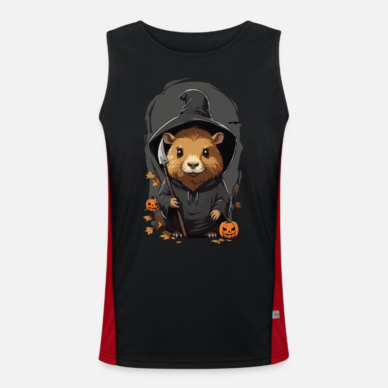 Magic Hamster Halloween Cartoon Design Men's Functional Contrast Tank Top 