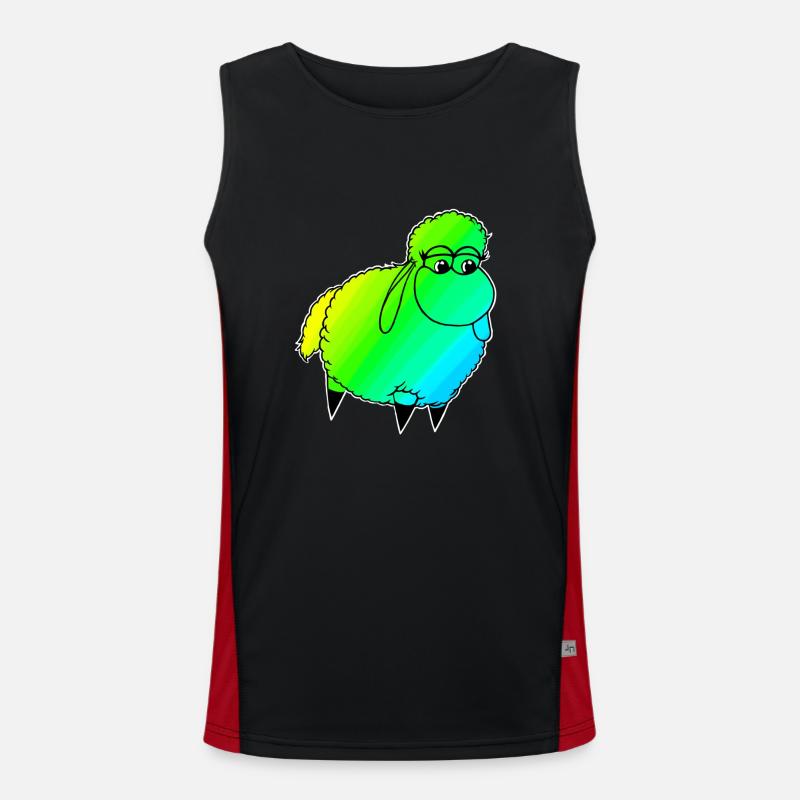 Wolly Sheeeepling Retro wave - Men's Functional Contrast Tank Top  - black/red