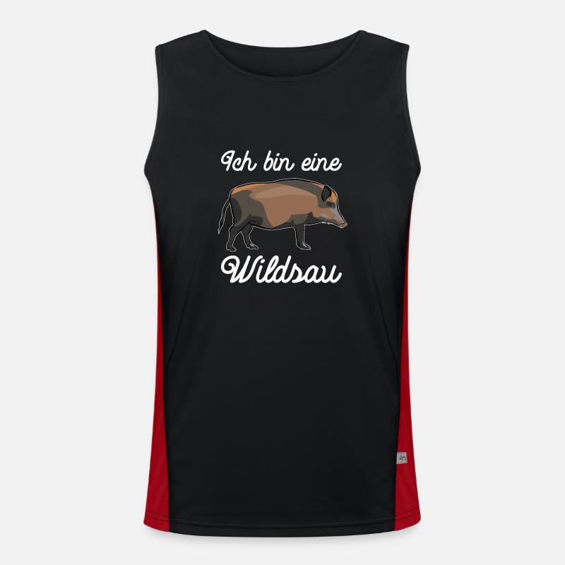 Ich bin eine Wildsau - Wildschwein Funktionelles Kontrast-Tank Top für Männer 