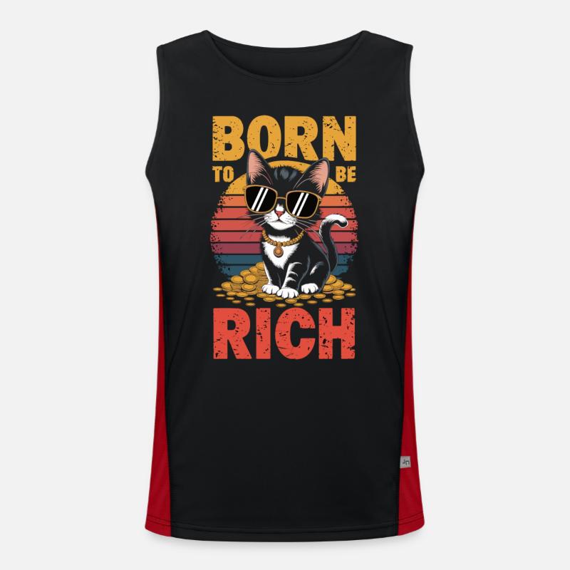 Born for Wealth – Cool Cat Edition Men's Functional Contrast Tank Top 