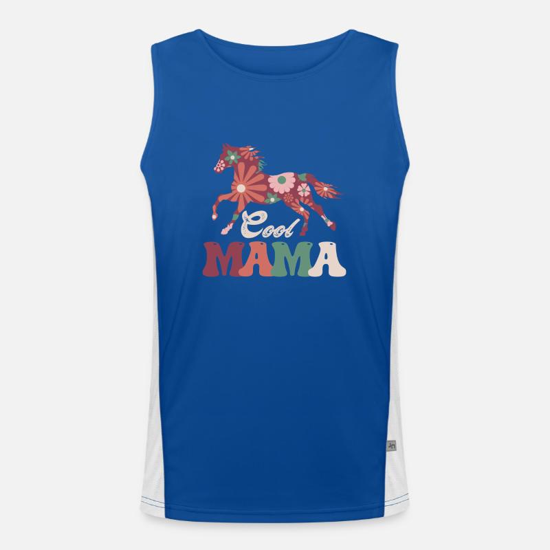 Coole Mama Reiten Muttertag Funktionelles Kontrast-Tank Top für Männer 