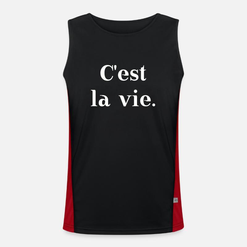 C'est la vie minimalistisches Design Geschenkidee Funktionelles Kontrast-Tank Top für Männer 