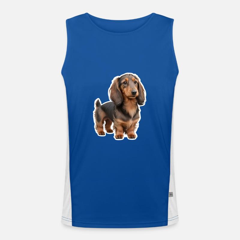 Dackel Funktionelles Kontrast-Tank Top für Männer 