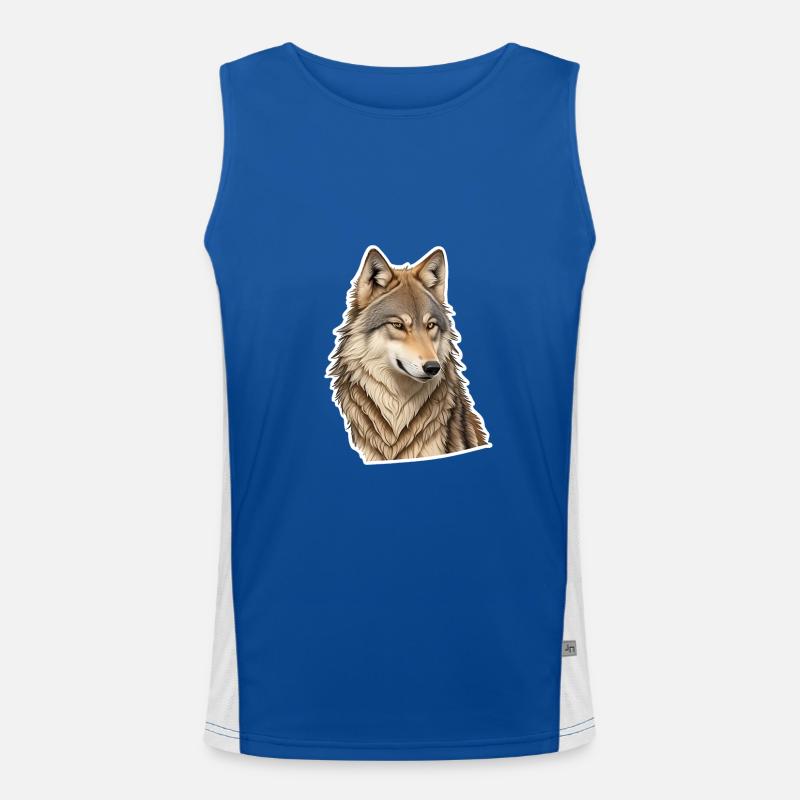 Wolf Funktionelles Kontrast-Tank Top für Männer 