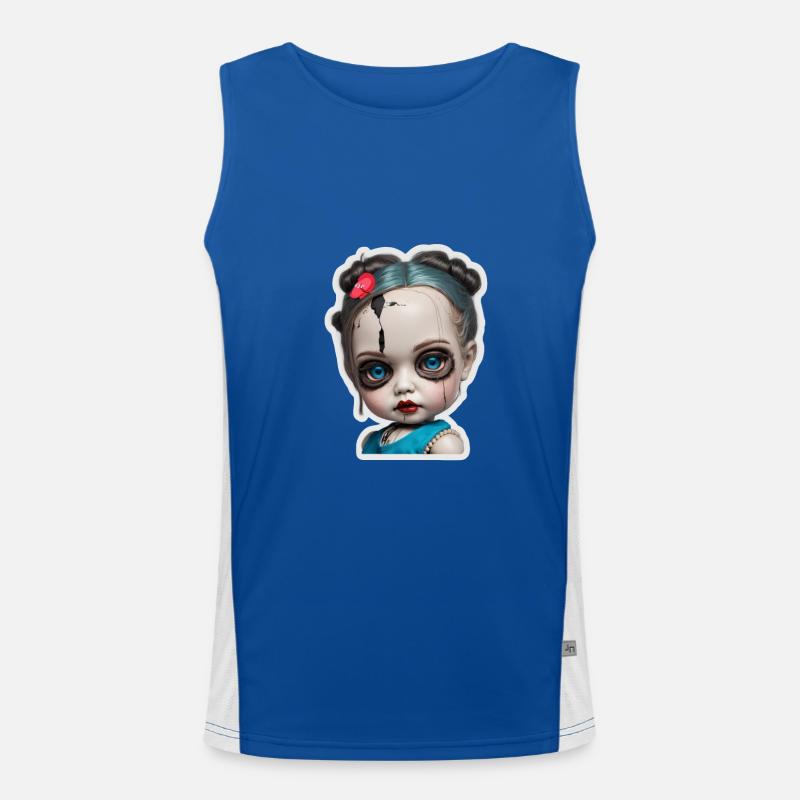 Halloween Spooky Doll Men's Functional Contrast Tank Top 