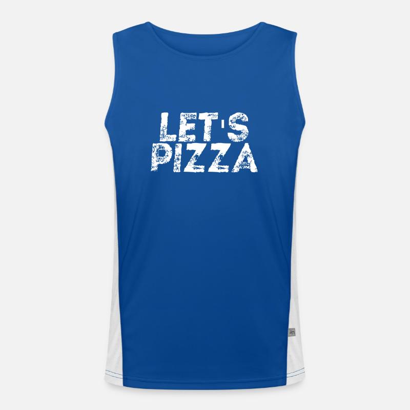 Let's Pizza Gift Idea Funny Hunger Hungry Men's Functional Contrast Tank Top 