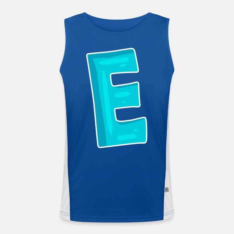 Buchstabe E Anfangsbuchstabe Zeichen Funktionelles Kontrast-Tank Top für Männer 