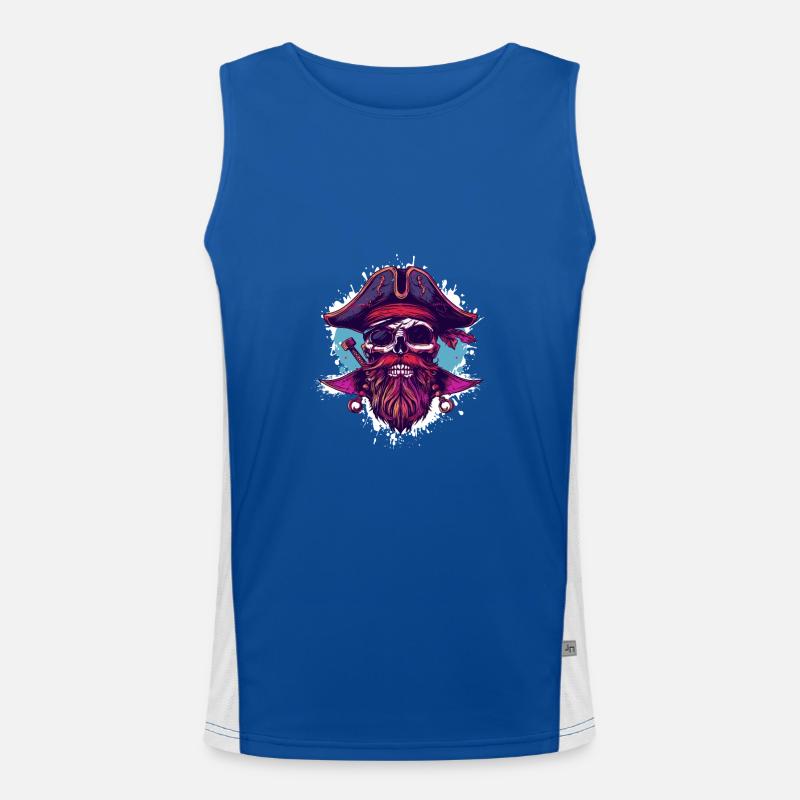 Pirate Skull Men's Functional Contrast Tank Top 