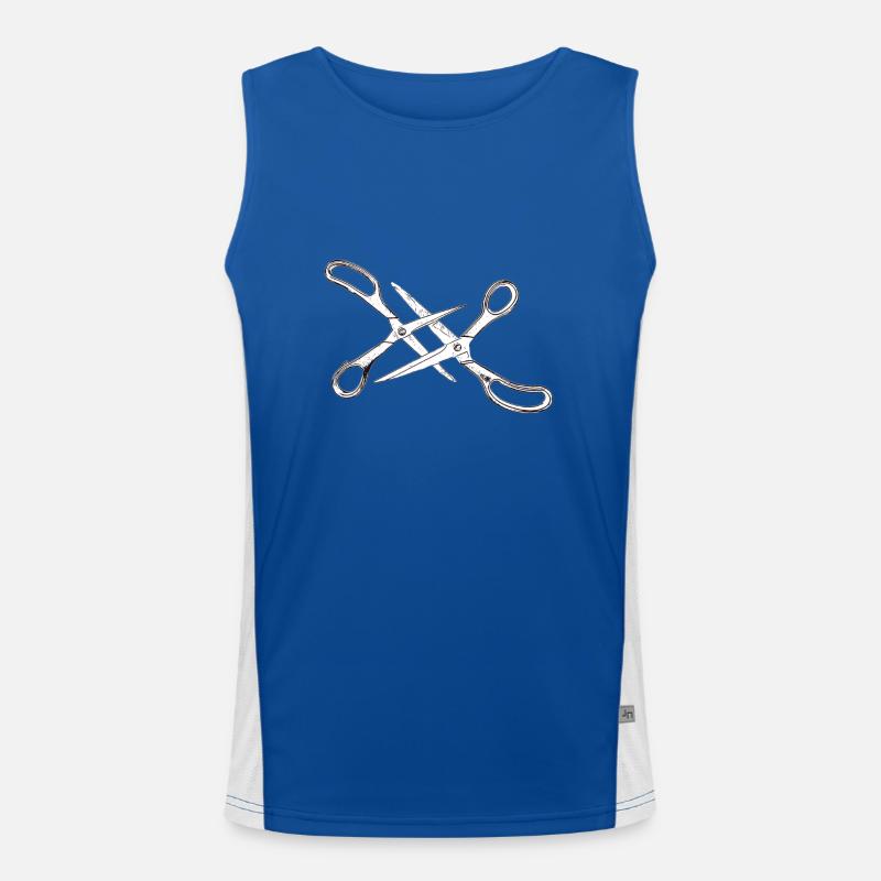 Zwei Scheren Funktionelles Kontrast-Tank Top für Männer 