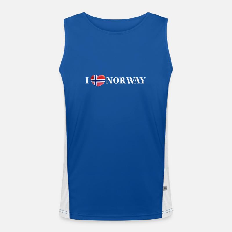 I LOVE NORWAY Gift Idea Norway Men's Functional Contrast Tank Top 
