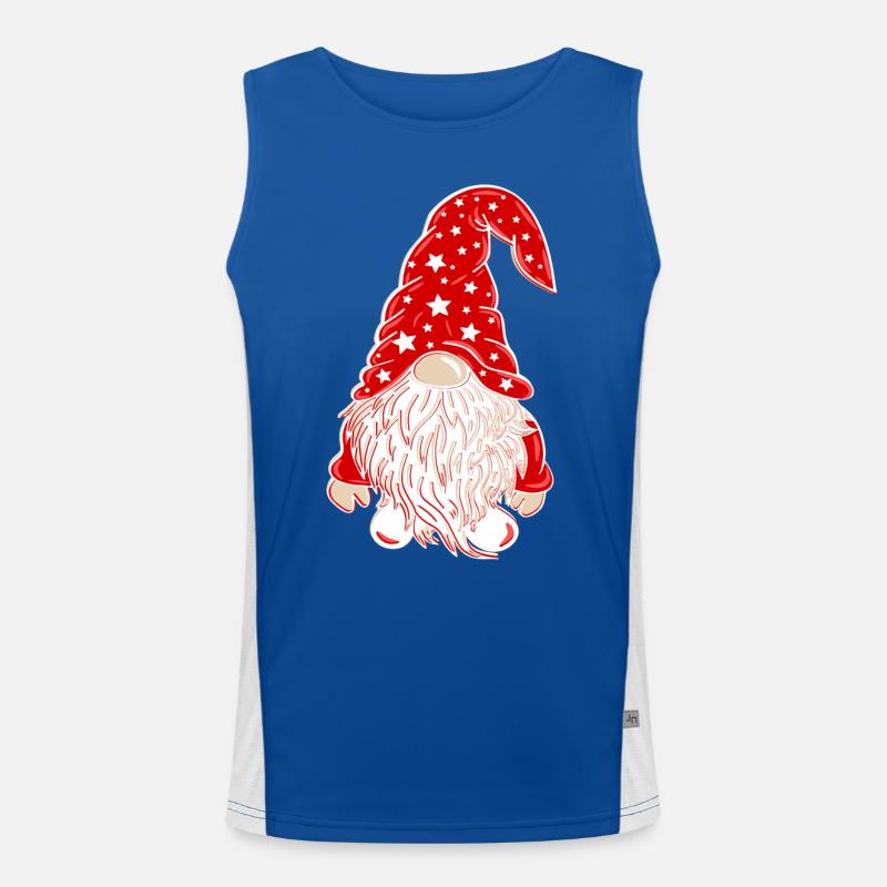 Christmas Gnome Xmas Dwarf Men's Functional Contrast Tank Top 