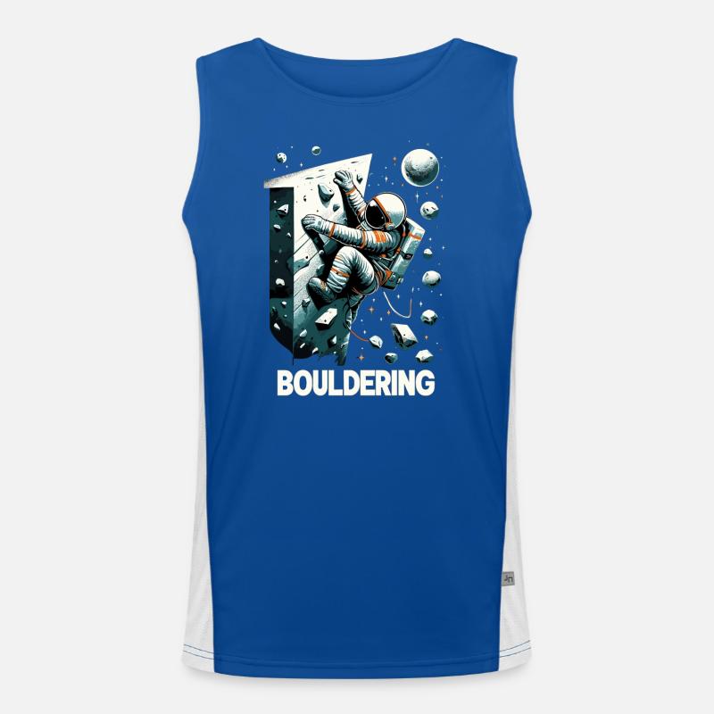 Bouldering Astronaut Spaceman Gift Men's Functional Contrast Tank Top 
