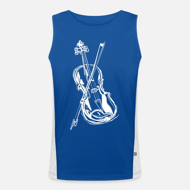 Violin Drawing Men's Functional Contrast Tank Top 