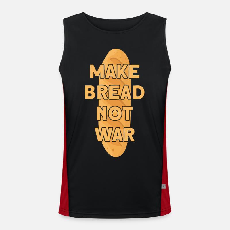 MAKE BREAD NOT WAR BROT Funktionelles Kontrast-Tank Top für Männer 