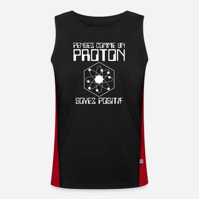 Pensez comme un proton soyez positif Débardeur respirant contrasté Homme 