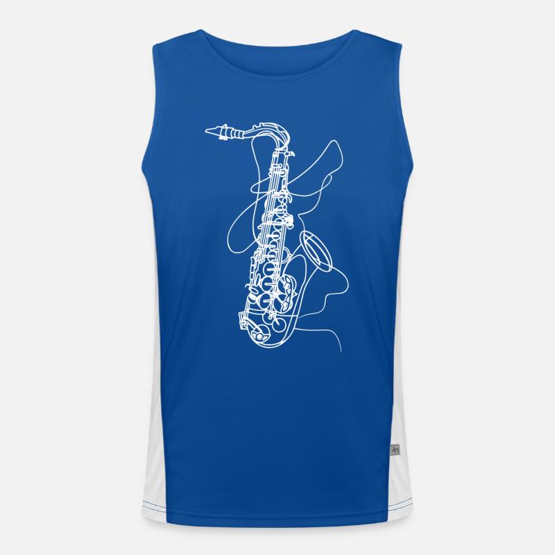 Saxophone Sketch Men's Functional Contrast Tank Top 