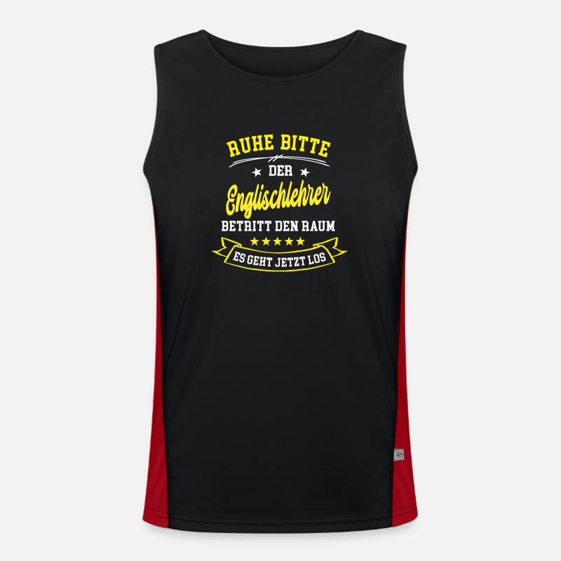 Lehrer Englisch Englischlehrer Sprachlehrer Schule Funktionelles Kontrast-Tank Top für Männer 