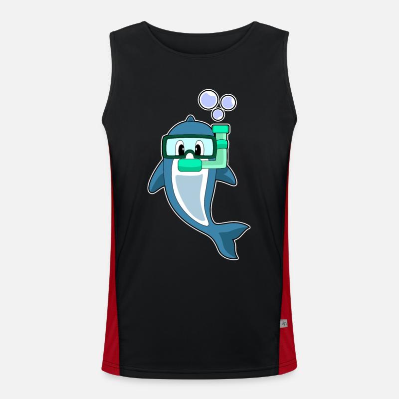 Dolphin Diver Snorkel - Men's Functional Contrast Tank Top  - black/red