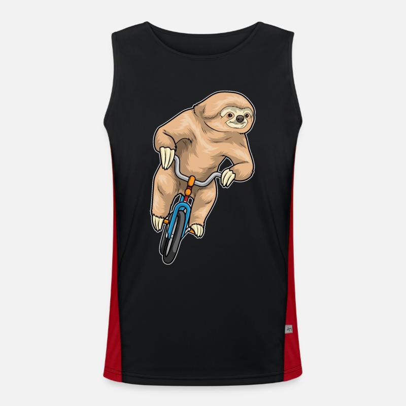 Sloth Bicycle - Men's Functional Contrast Tank Top  - black/red