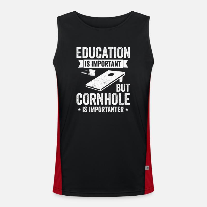 L’éducation Cornhole est importante Débardeur respirant contrasté Homme 