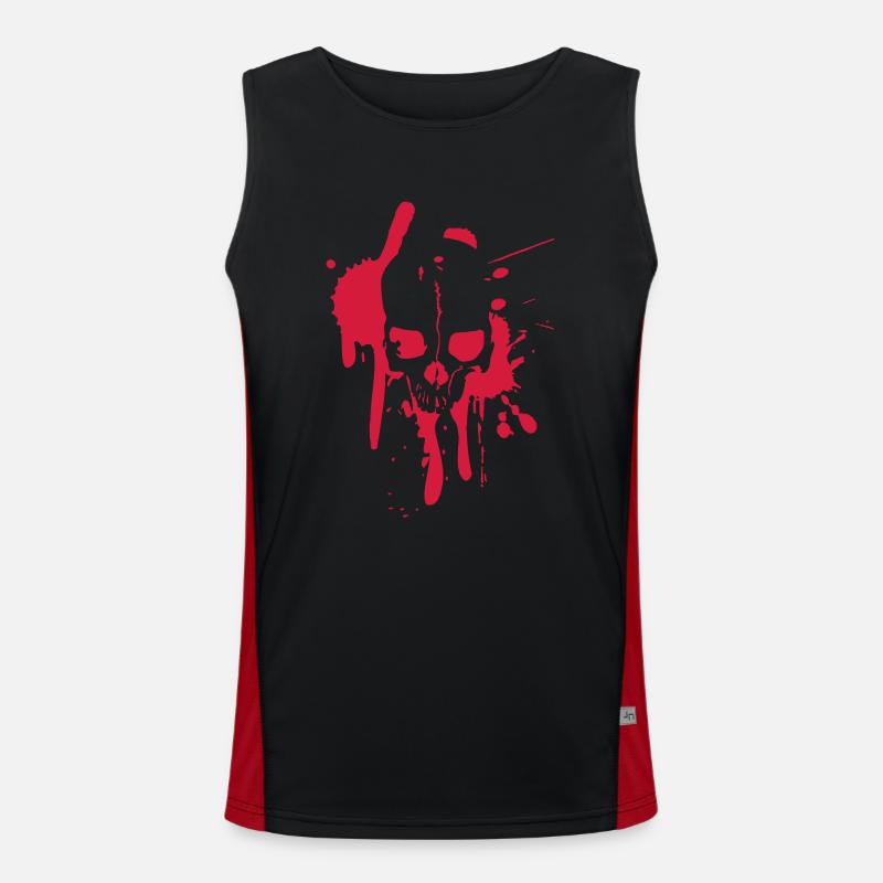 Splatter Skull Funktionelles Kontrast-Tank Top für Männer 