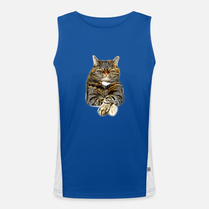 gxp katze cat like a boss vector art Funktionelles Kontrast-Tank Top für Männer 