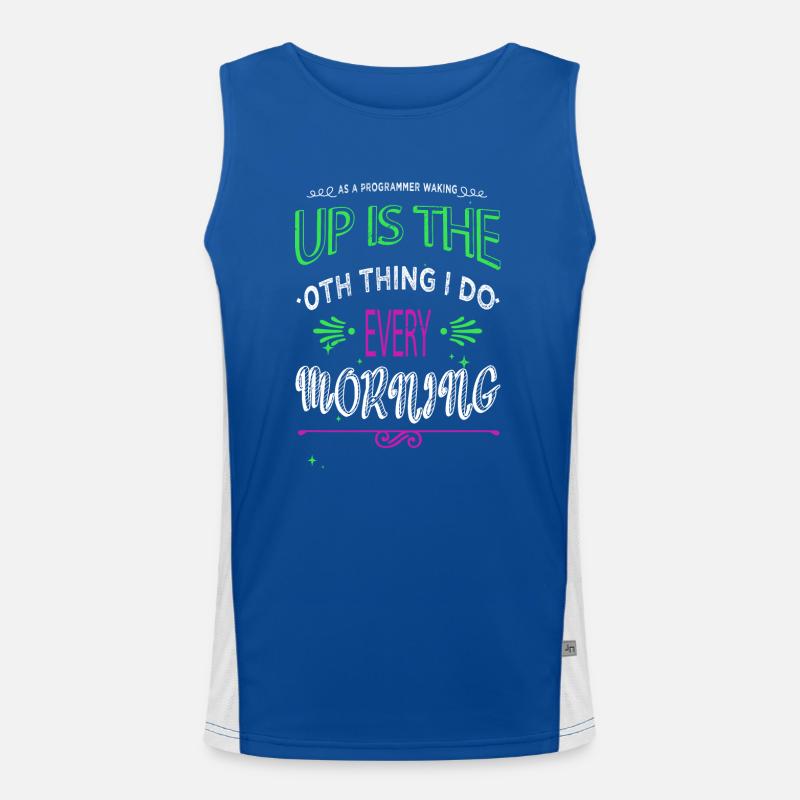 Computer Scientist Frontend Developer Computer Men's Functional Contrast Tank Top 