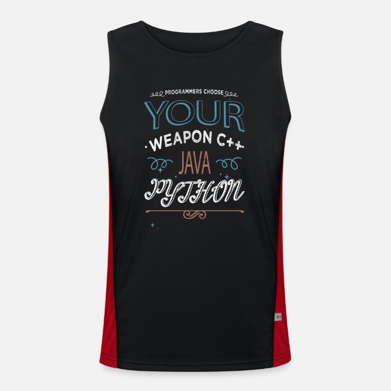 Backend Developer - Men's Functional Contrast Tank Top  - black/red