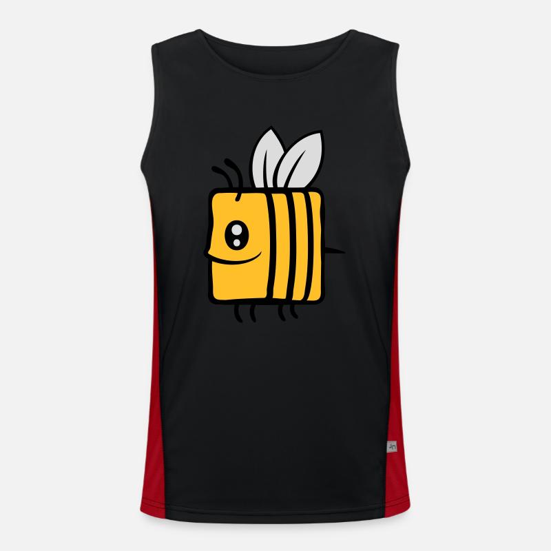Square little cute bee Men's Functional Contrast Tank Top 