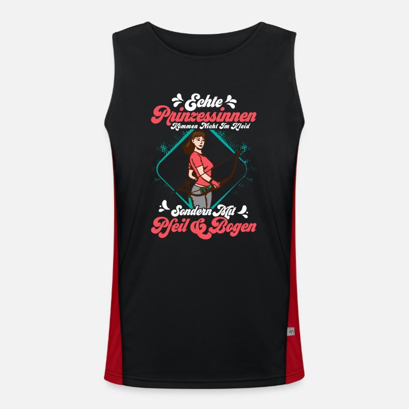 Echte Prinzessinen kommen mit Pfeil & Bogen Bogens Funktionelles Kontrast-Tank Top für Männer 