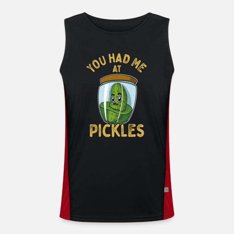 Pickles Cornichons Saying Fruit Vegan Men's Functional Contrast Tank Top 