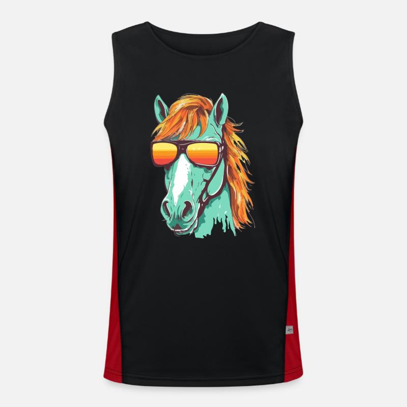 Reto das Pferd Funktionelles Kontrast-Tank Top für Männer 