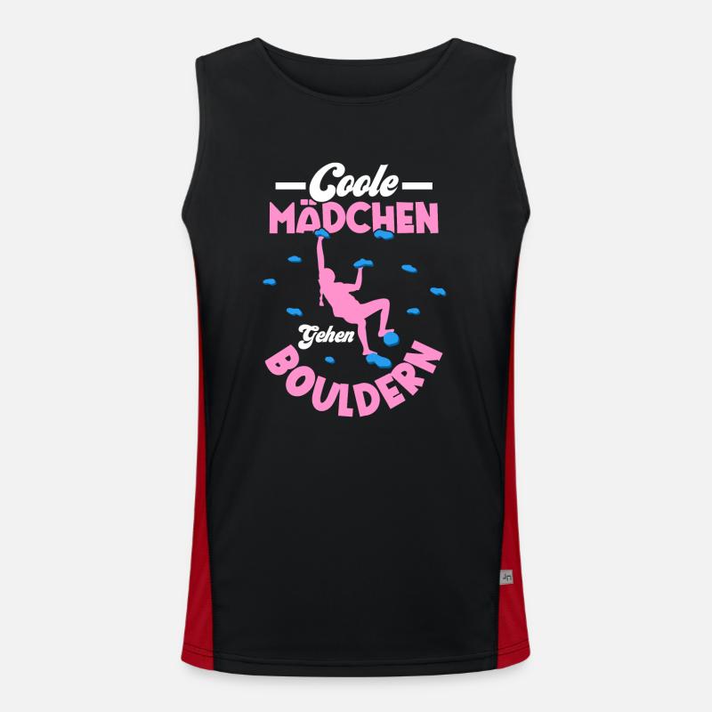 Coole Mädchen Gehen Bouldern Boulder Klettern Funktionelles Kontrast-Tank Top für Männer 