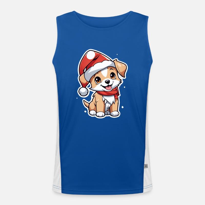 chien avec bonnet de noel Débardeur respirant contrasté Homme 