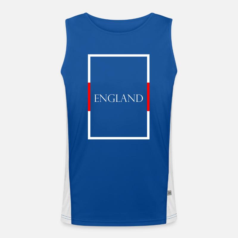 Angleterre, Royaume-Uni, Lettrage de déclaration avec drapeau Débardeur respirant contrasté Homme 