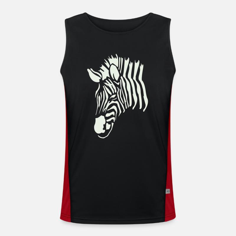 Zebra 1 - Men's Functional Contrast Tank Top  - black/red