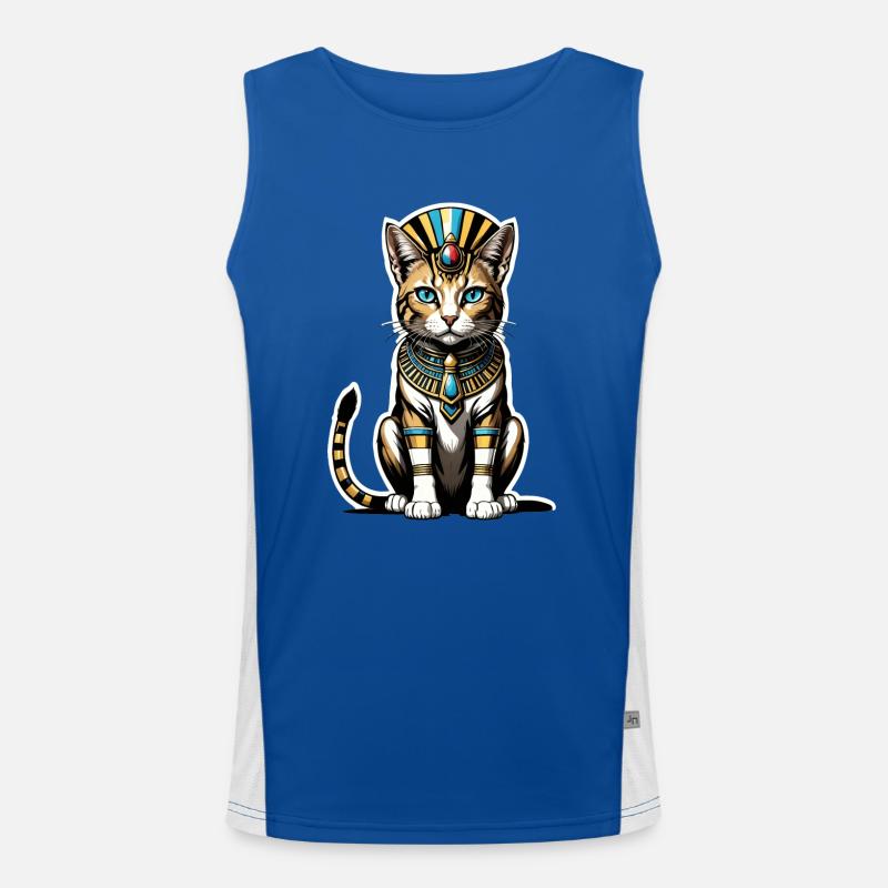 Chat Pharaon Chat Égypte Pyramide Cadeau Débardeur respirant contrasté Homme 